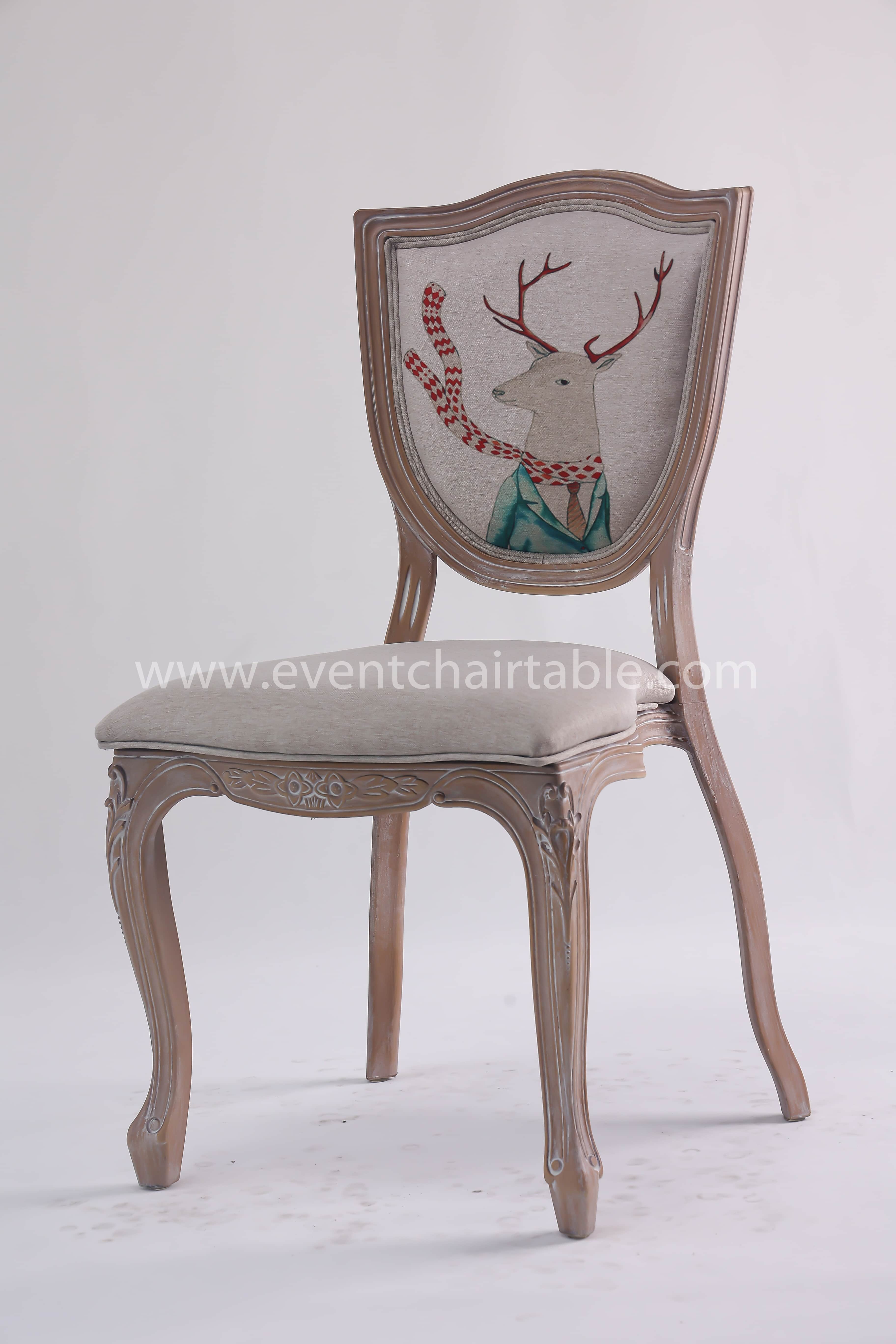 PLASTIC SHIELD BACK CHAIR WOODEN LOOK